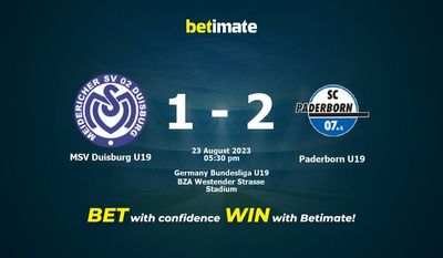 Predicciones, cuotas y consejos de apuestas de MSV Duisburg U19 vs Paderborn U19 23/08/2023