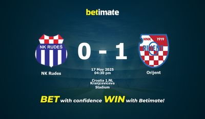 Pronóstico, cuotas y pronósticos de apuestas para el partido NK Rudes vs. Orijent (17/05/2025)