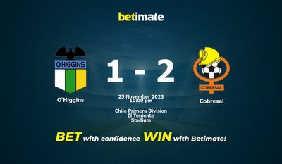 Predicción, probabilidades y consejos de apuestas O'Higgins vs Cobresal 25/11/2023