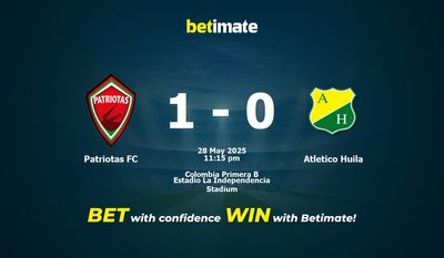 Pronóstico, cuotas y pronósticos de apuestas para Patriotas FC vs. Atlético Huila (28/05/2025)