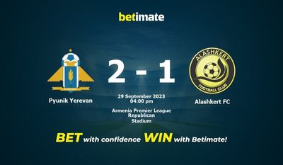 Predicciones, cuotas y consejos de apuestas de Pyunik Yerevan vs Alashkert FC 29/09/2023