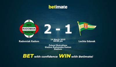 Predicciones, cuotas y consejos de apuestas de Radomiak Radom vs Lechia Gdansk 14/03/2025