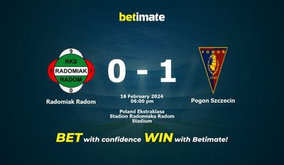 Predicción, cuotas y consejos de apuestas de Radomiak Radom vs Pogon Szczecin 16/02/2024