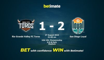 Rio Grande Valley FC Toros vs San Diego Loyal Predicción, cuotas y consejos de apuestas 27/08/2023