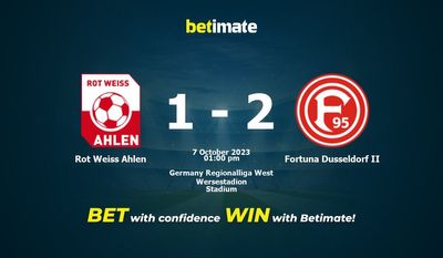 Predicción, cuotas y consejos de apuestas Rot Weiss Ahlen vs Fortuna Dusseldorf II 07/10/2023