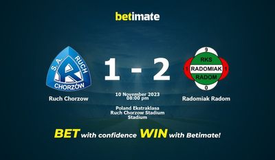 Predicciones, cuotas y consejos de apuestas de Ruch Chorzow vs Radomiak Radom 10/11/2023