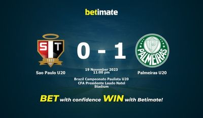 Predicción, cuotas y consejos de apuestas de Sao Paulo U20 vs Palmeiras U20 19/11/2023