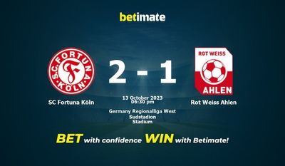Predicción, cuotas y consejos de apuestas SC Fortuna Köln vs Rot Weiss Ahlen 13/10/2023