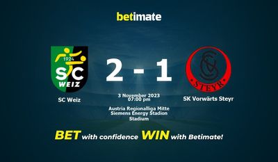 Predicción, cuotas y consejos de apuestas SC Weiz vs SK Vorwärts Steyr 03/11/2023