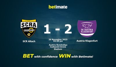 Predicción, cuotas y consejos de apuestas SCR Altach vs Austria Klagenfurt 26/11/2023