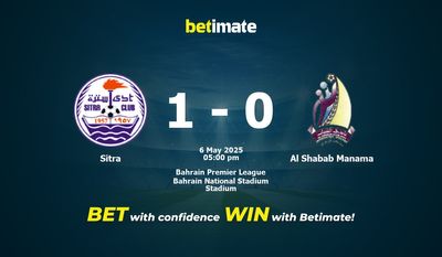 Sitra vs Al Shabab Manama: Pronóstico, cuotas y pronósticos de apuestas (06/05/2025)