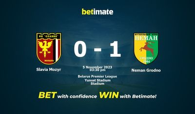 Predicción, cuotas y consejos de apuestas Slavia Mozyr vs Neman Grodno 05/11/2023
