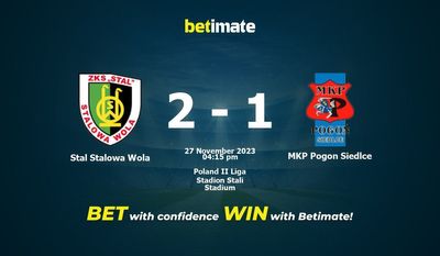 Predicciones, cuotas y consejos de apuestas de Stal Stalowa Wola vs MKP Pogon Siedlce 27/11/2023