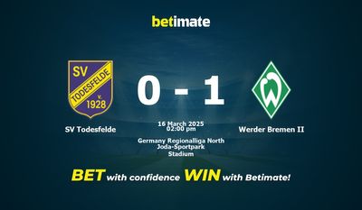 Predicción, cuotas y consejos de apuestas SV Todesfelde vs Werder Bremen II 16/03/2025