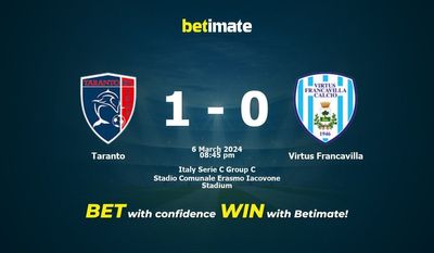 Predicción, cuotas y consejos de apuestas Taranto vs Virtus Francavilla 06/03/2024