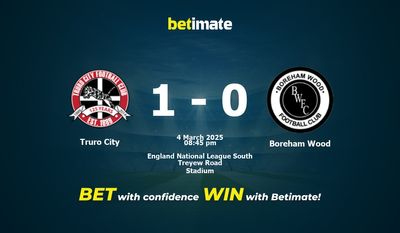 Truro City vs Boreham Wood Predicción, probabilidades y consejos de apuestas 03/04/2025