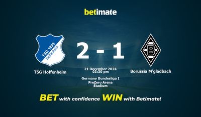 Pronóstico, cuotas y consejos de apuestas TSG Hoffenheim vs Borussia M'gladbach 21/12/2024