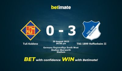 Predicción, probabilidades y consejos de apuestas TuS Koblenz vs TSG 1899 Hoffenheim II 30/08/2023