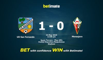 Predicciones, cuotas y consejos de apuestas UD San Fernando vs Mensajero 24/05/2025