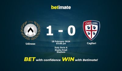 Predicción, cuotas y consejos de apuestas Udinese vs Cagliari 18/02/2024