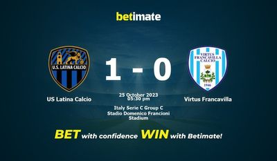 Predicción, cuotas y consejos de apuestas de US Latina Calcio vs Virtus Francavilla 25/10/2023