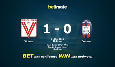 Pronóstico, cuotas y pronósticos de apuestas para Vicenza vs. Crotone (21/05/2025)