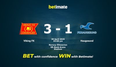 Predicción, probabilidades y consejos de apuestas Viking FK vs Haugesund 30/04/2025