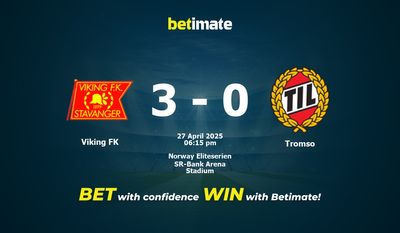 Pronóstico, cuotas y pronósticos de apuestas para el Viking FK vs. Tromso (27/04/2025)