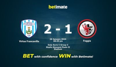Predicción, cuotas y consejos de apuestas Virtus Francavilla vs Foggia 26/01/2024
