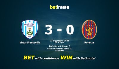 Predicción, cuotas y consejos de apuestas Virtus Francavilla vs Potenza 23/12/2023