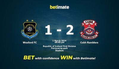 Predicción, cuotas y consejos de apuestas Wexford FC vs Cobh Ramblers 01/03/2024