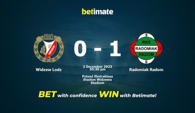 Predicción, cuotas y consejos de apuestas Widzew Lodz vs Radomiak Radom 02/12/2023
