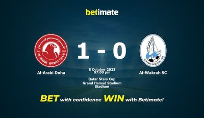 Al-Arabi Doha vs Al-Wakrah SC Ennuste, kertoimet ja vedonlyöntivinkit 8.10.2023