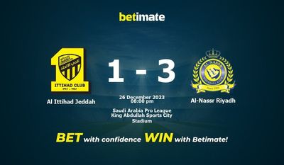 Al Ittihad Jeddah vs Al-Nassr Riyadh -ennustus, kertoimet ja vedonlyöntivinkit 26.12.2023