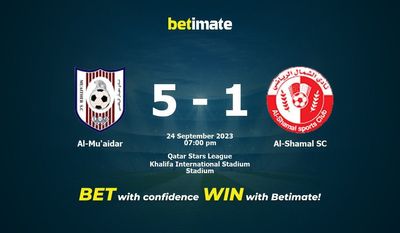 Al-Mu'aidar vs Al-Shamal SC Ennuste, kertoimet ja vedonlyöntivinkit 24.09.2023