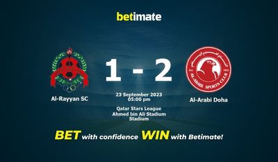 Al-Rayyan SC vs Al-Arabi Doha -ennuste, kertoimet ja vedonlyöntivinkit 23.09.2023