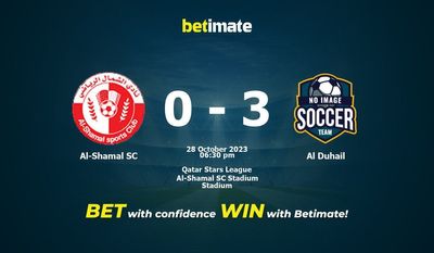 Al-Shamal SC vs Al Duhail Ennuste, kertoimet ja vedonlyöntivinkit 28.10.2023