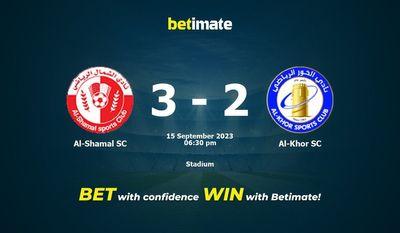 Al-Shamal SC vs Al-Khor SC Ennuste, kertoimet ja vedonlyöntivinkit 15.9.2023