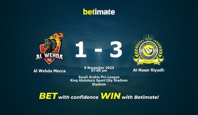 Al Wehda Mecca vs Al-Nassr Riyadh -ennustus, kertoimet ja vedonlyöntivinkit 9.11.2023