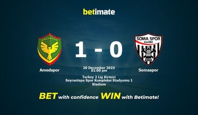 Amedspor vs Somaspor ennustus, kertoimet ja vedonlyöntivinkit 20.12.2023