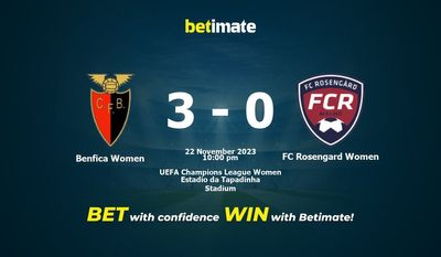 Benfica Women vs FC Rosengard Women Ennusteet, kertoimet ja vedonlyöntivinkit 22.11.2023