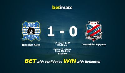 Blaublitz Akita vs Consadole Sapporo -ennuste, kertoimet ja vedonlyöntivinkit 15.3.2025