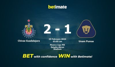 Chivas Guadalajara vs Unam Pumas -ennuste, kertoimet ja vedonlyöntivinkit 25.02.2024