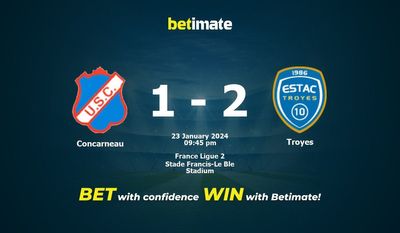 Concarneau vs Troyes -ennuste, kertoimet ja vedonlyöntivinkit 23.1.2024