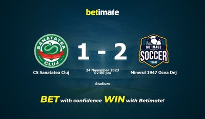 CS Sanatatea Cluj vs Minerul 1947 Ocna Dej -ennuste, kertoimet ja vedonlyöntivinkit 24.11.2023
