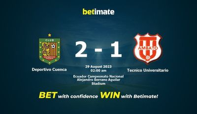Deportivo Cuenca vs Tecnico Universitario Ennuste, kertoimet ja vedonlyöntivinkit 29.8.2023