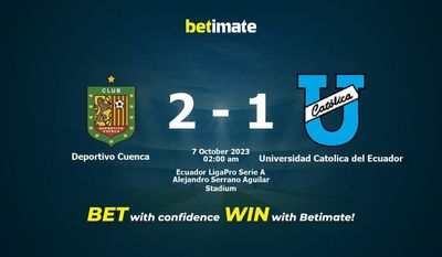 Deportivo Cuenca vs Universidad Catolica del Ecuador Ennuste, kertoimet ja vedonlyöntivinkit 7.10.2023