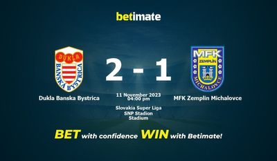 Dukla Banska Bystrica vs MFK Zemplin Michalovce Ennuste, kertoimet ja vedonlyöntivinkit 11.11.2023