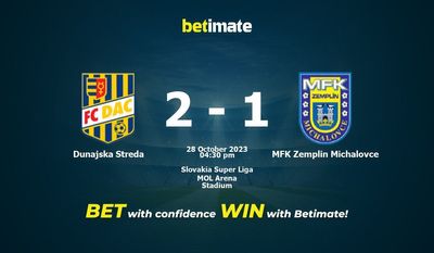 Dunajska Streda vs MFK Zemplin Michalovce Ennuste, kertoimet ja vedonlyöntivinkit 28.10.2023
