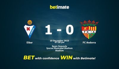 Eibar vs FC Andorra Ennuste, kertoimet ja vedonlyöntivinkit 10.12.2023
